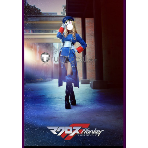 Macross Frontier Sheryl Nome Blue Red Military Cosplay Costumes