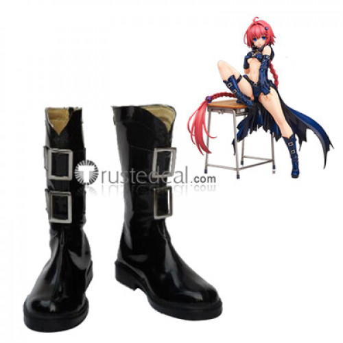 To Love-Ru Darkness Konjiki no Yami Mea Kurosaki Cosplay Black Shoes Boots