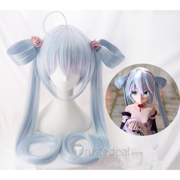 Vocaloid Gokuraku Jodo Miku Long Blue Cosplay Wig