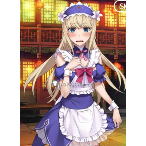 Fate Grand Order FGO Saber Chevalier D Eon Purple White Maid Dress Cosplay Costume
