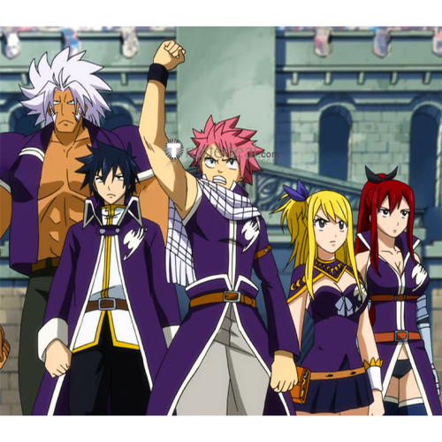 Fairy Tail Erza Gray Natsu Lucy Elfman Wendy Grand Magic Games Purple Cosplay Costumes