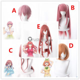 Go-Toubun no Hanayome The Quintessential Quintuplets 5 Equal Brides Ichika Nino Miku Yotsuba Itsuki Nakano Fuutarou Uesugi Pink Red Cosplay Wigs