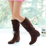 Top quality PU medium heel pumps boots(JY810)