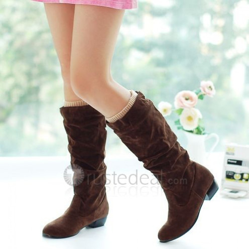 Top quality PU medium heel pumps boots(JY810)
