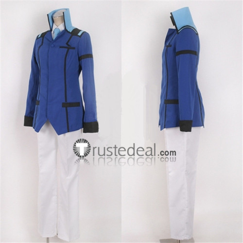Mobile Suit Gundam 00 Graham Aker Blue White Cosplay Costume