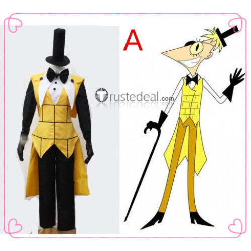 Gravity Falls Bill Cipher Yellow Black Cosplay Costume