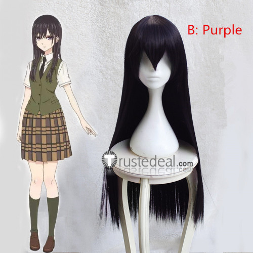 Citrus Mei Aihara Black and Black Purple Cosplay Wig