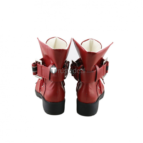 Anime Convention Footwear Tifa Cosplay Boots - PU Leather Black High Heels For Final Fantasy Costume Anime Character Boots