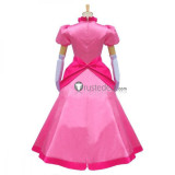 Super Mario Princess Peach Pink Dress Cosplay Costume 2