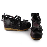 Coffee Wood Sole High Platform