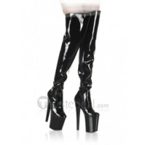 Patent Leather Upper High Heel Closed-toes Platform Sexy Boots(150-5)