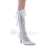 Satin Upper High Heel Closed-toes Lace Wedding Boots(YZ16)