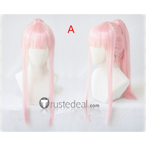 Darling in the Franxx Zero Two Code 002 Swimming Pink Ponytail Cosplay Wigs