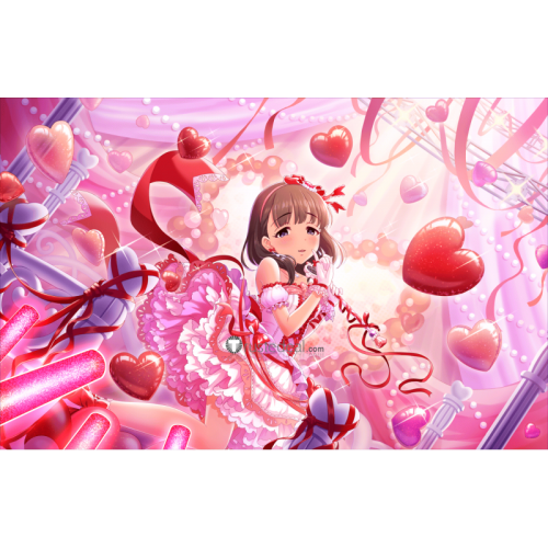 The Idolmaster Cinderella Girls Mayu Sakuma SSR Pink Dress Cosplay Costume