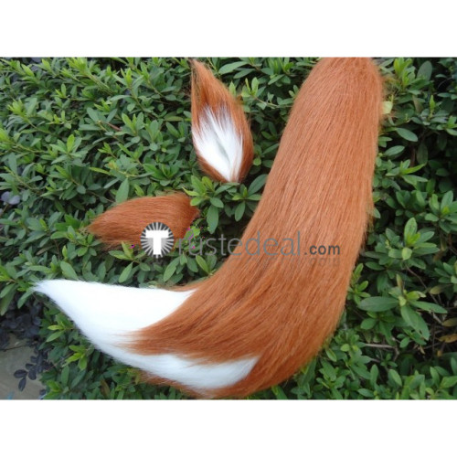 Spice and Wolf Horo Cosplay Wolf Brown White Ears Cosplay Accessories