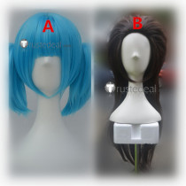 Sally Face Game Sal Fisher Larry Johnson Blue Ponytails Brown Cosplay Wig