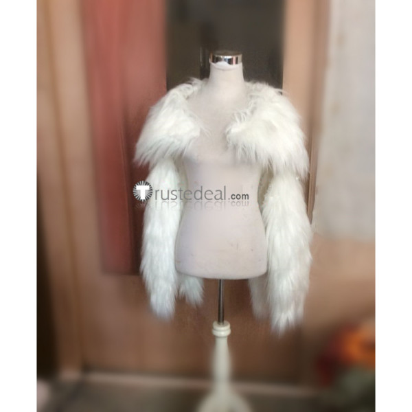 League of Legends Woad Scout Quinn White Fur Shawl Cosplay Costume