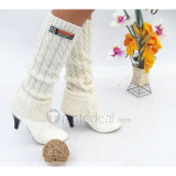 Top quality PU artifical leather sweater knit fabric upper knee boots(1029)