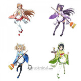 Sword Art Online SAO/ALO Asuna Suguha Yuuki Silica Maid Cosplay Costume