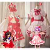 Touhou Project Reimu Hakurei Remilia Scarlet Lolita Red Pink Cosplay Costumes