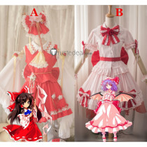 Touhou Project Reimu Hakurei Remilia Scarlet Lolita Red Pink Cosplay Costumes