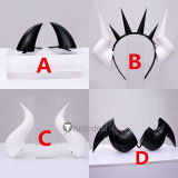Helltaker Lucifer Malina Beelzebub Pandemonica Justice Zdrada White Black Horns Cosplay Props