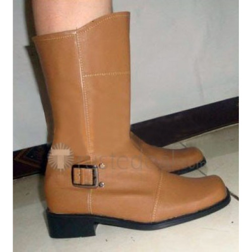 Hakuouki Okita Souji Brown Cosplay Boots Shoes