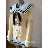 Kimi to Kanojo to Kanojo no Koi Mukou Aoi Miyuki Sone White Black School Uniform Yellow Cardigan Cosplay Costume