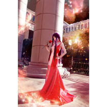 Sailor Moon Hino Rei Sailor Mars Illustration Red Princess Dress Cosplay Costume