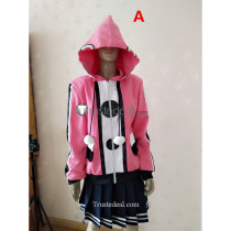 Boku no Hero Academia Izuku Midoriya Ochaco Uraraka Denki Kaminari Green Pink Matryoshka Hoodie Cosplay Costume