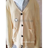 Kimi to Kanojo to Kanojo no Koi Mukou Aoi Miyuki Sone White Black School Uniform Yellow Cardigan Cosplay Costume