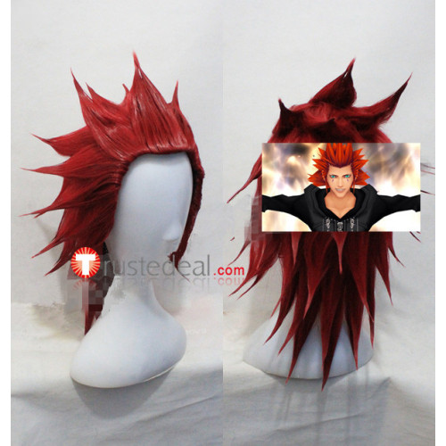 Kingdom Hearts II Organization XIII Axel Red Styled Spiky Cosplay Wig1