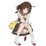 Monogatari Nadeko Sengoku White Brown School Uniform Cosplay Costume