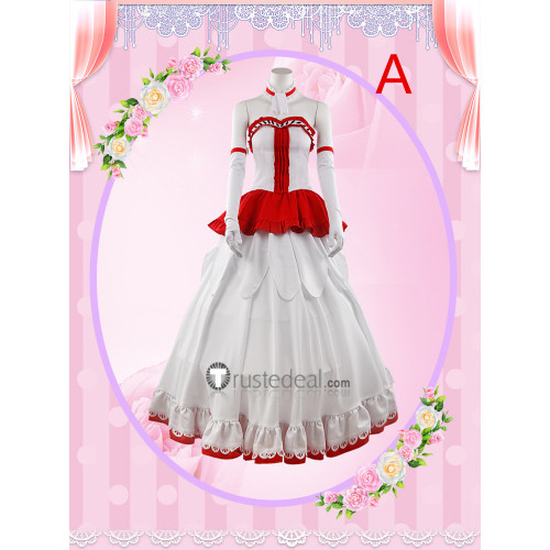 Sword Art Online Asuna Yuuki Alice Zuberg Game Wedding Dress Cosplay Costume