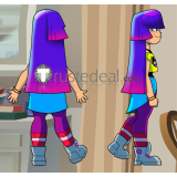 Glitch Techs Miko Kubota Purple Pink Black Cosplay Wig