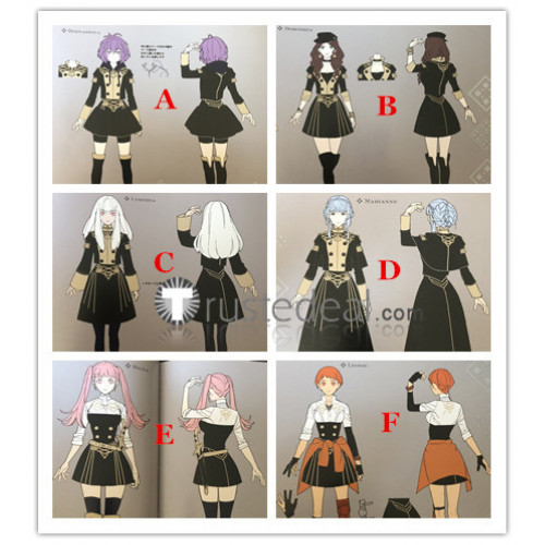 Fire Emblem Three Houses Bernadetta Dorothea Leonie Lysithea Marianne Hilda Flayn Cosplay Costumes