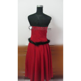 Bakemonogatari Shinobu Oshino Red White Dress Cosplay Costume 2