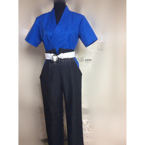 Rurouni Kenshin Hiko Seijuro XIII White Blue Cosplay Costume