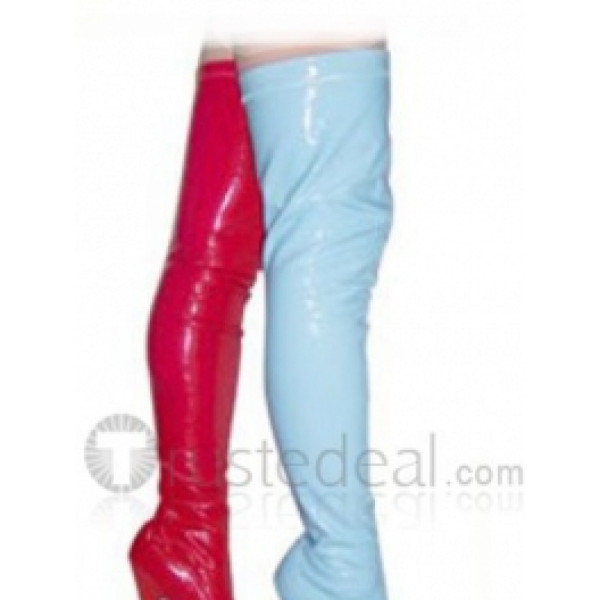 Patent Leather Upper High Heel Thigh-Length Closed-toes Sexy Boots(10907)