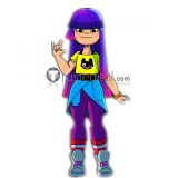 Glitch Techs Miko Kubota Purple Pink Black Cosplay Wig
