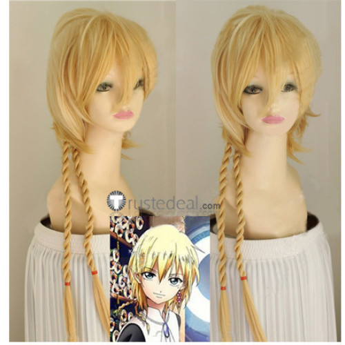 Magi The Labyrinth Of Magic Titus Alexius Blonde Ponytails Cosplay Wig