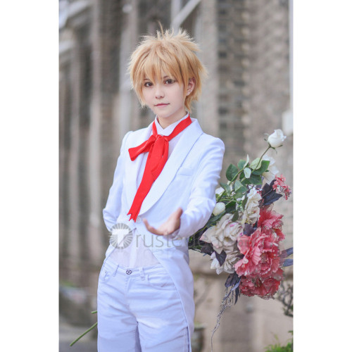 Card Captor Sakura Li Syaoran Groom White Cosplay Costume