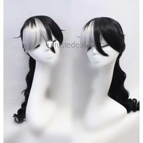 Ace Attorney Gyakuten Saiban Prosecutor Simon Blackquill Black White Ponytail Cosplay Wigs