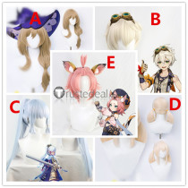 Genshin Impact Diona Kamisato Ayaka Klee Bennett Lisa Brown Blonde Pink Cosplay Wigs