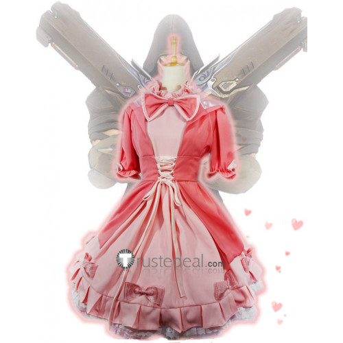 Overwatch Reaper Female Pink Lolita Cosplay Costume
