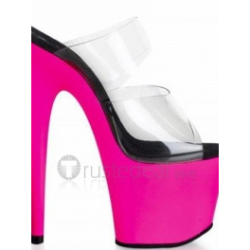 Transparent PVC Upper High Heel Open-toes Platform Sexy Sandals(A712)