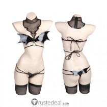 Patent Leather Little Devil Demon Halloween Cosplay Suit Costume