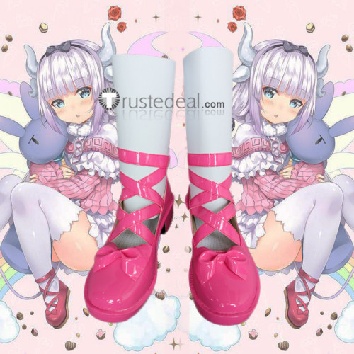 Miss Kobayashis Dragon Maid Kanna Kamui Red Pink Lolita Cosplay Shoes
