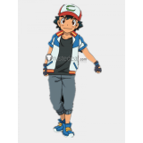 Pokemon The Power of Us Ash Ketchum Blue White Coat Cosplay Costume 6