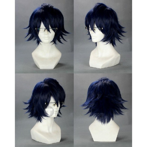 K Saruhiko Fushimi Blue Cosplay Wig